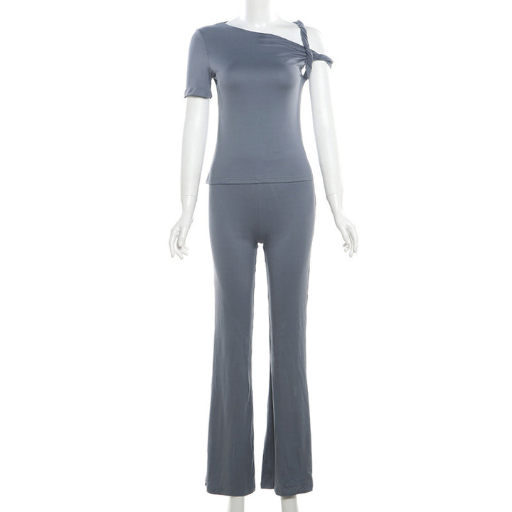 Damen Figurbetontes Jumpsuit mit asymmetrischem Schnitt und eleganter Schulterbetonung Drune