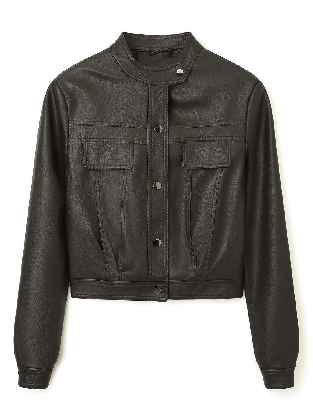 Damen Modische Kurzlederjacke Drune