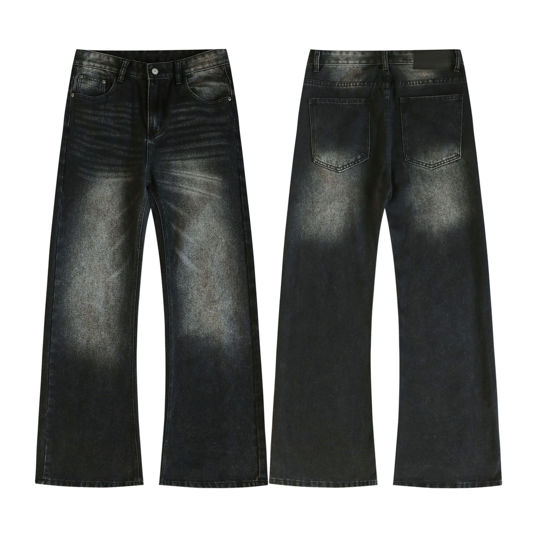 Herren Weite Schlagjeans aus gewaschenem Denim mit dezenten Fade-Effekten Drune