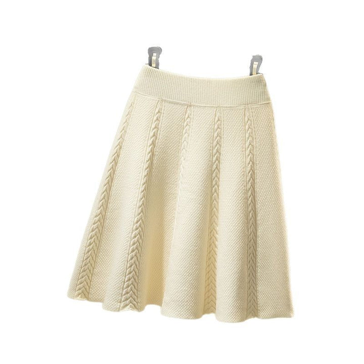 Damen Eleganter, plissierter Maxirock aus hochwertigem Strick Drune
