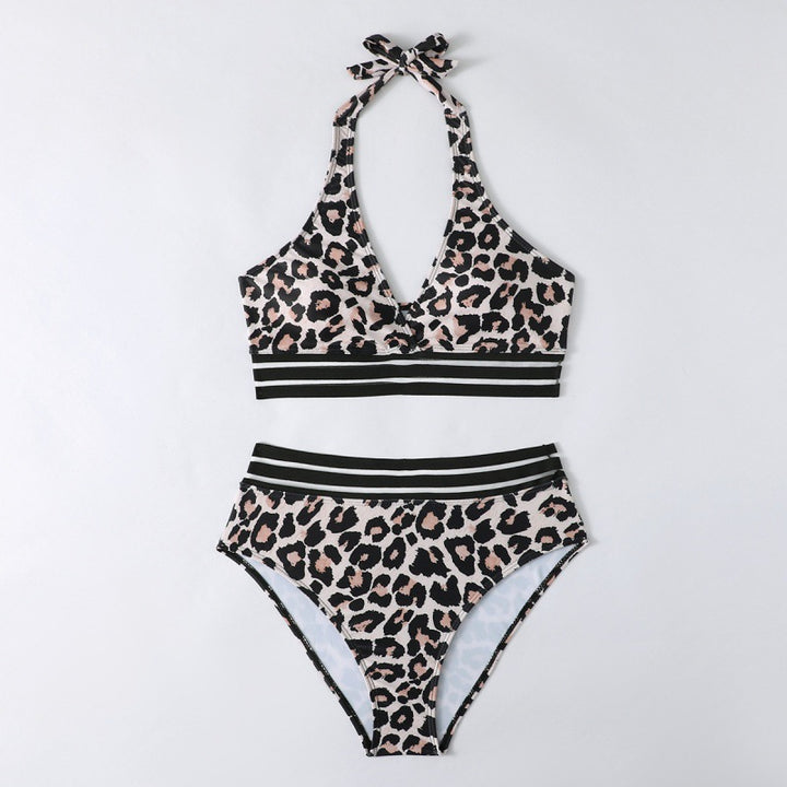 Damen Triangel-Bikini-Set mit sportlichem Streifenmuster Drune