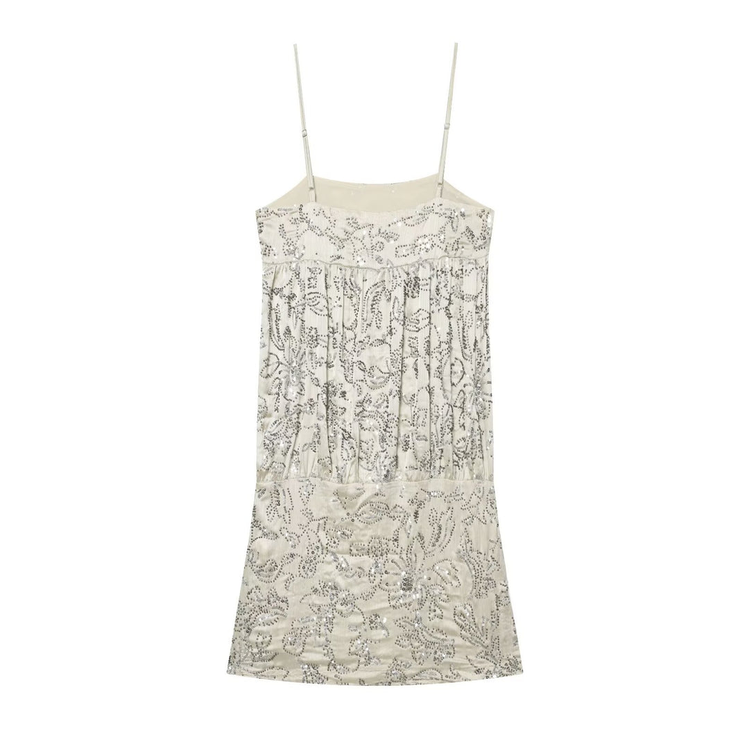 Damen Spaghettiträgerkleid mit verspieltem floralem Design und lockerer Passform Drune