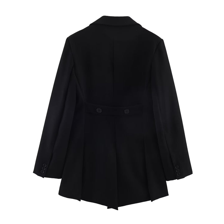 Damen Zweireihiger Blazer mit Schwalbenschwanz‑Saum und Cut‑Out‑Detail Drune