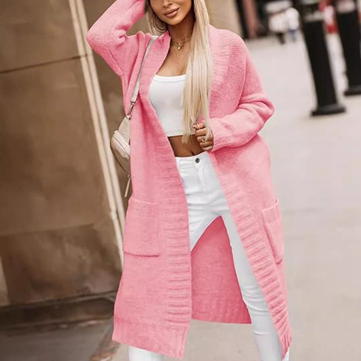 Damen Strickmantel mit lässigem Schnitt und tiefen Taschen Drune