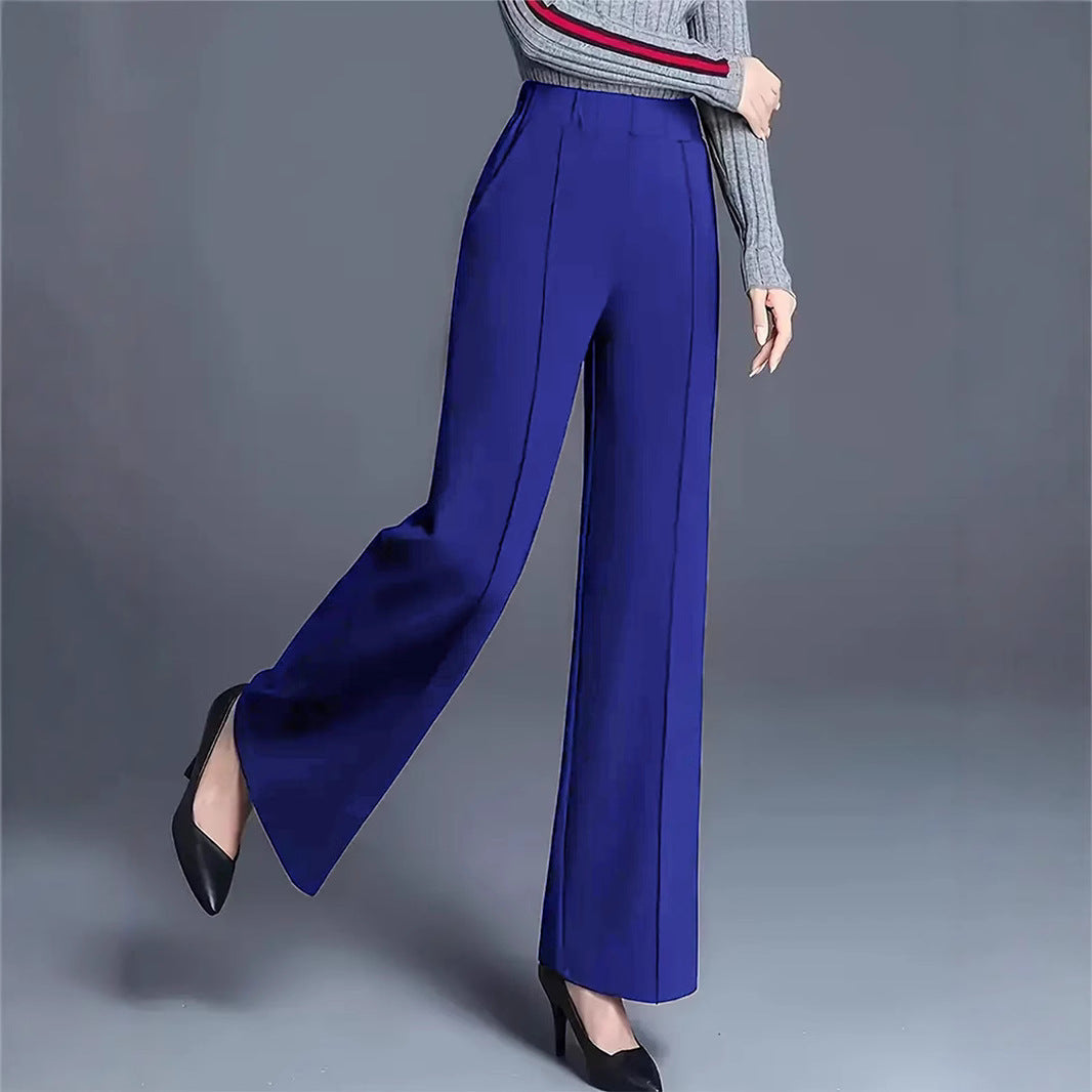 Damen Hochtaillierte Palazzo-Hose mit seitlichen Falten Drune