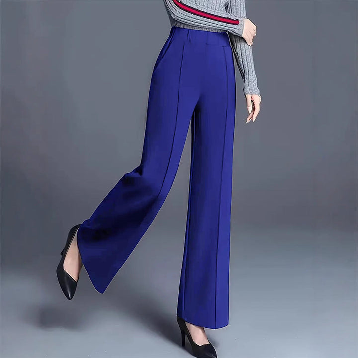 Damen Hochtaillierte Palazzo-Hose mit seitlichen Falten Drune
