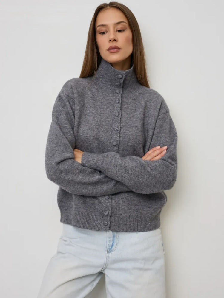 Damen Eleganter Pullover mit Knopfleiste Drune