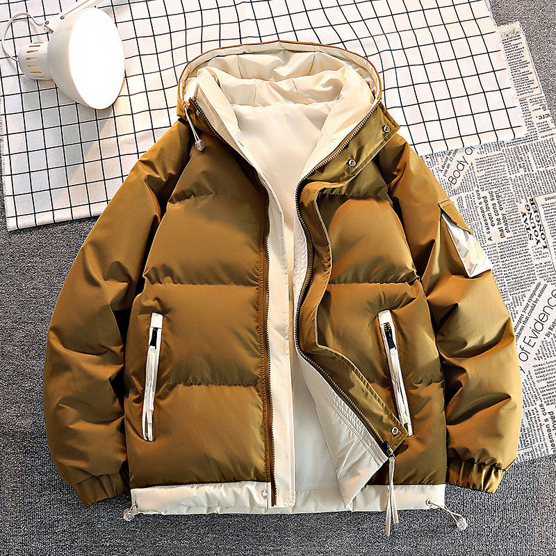 Herren  isolierte kapuzenpilotenjacke für kaltes Wetter mit Kordelzugsaum, elastischen Bündchen und schrägen Reißverschlusstaschen Drune