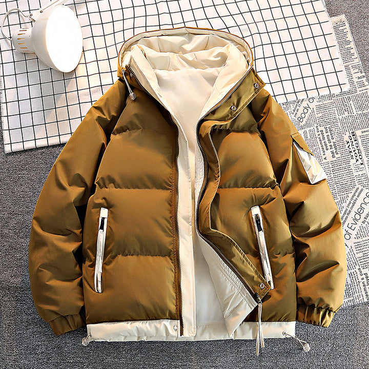 Herren  isolierte kapuzenpilotenjacke für kaltes Wetter mit Kordelzugsaum, elastischen Bündchen und schrägen Reißverschlusstaschen Drune