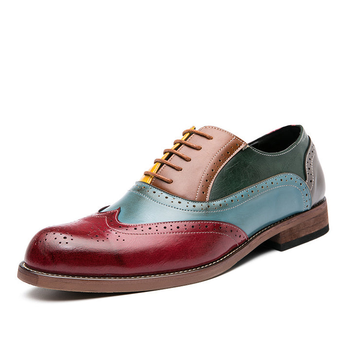 Herren handgefertigte Brogue-Lederschuhe mit mehrfarbiger Patina und perforierten Details Drune