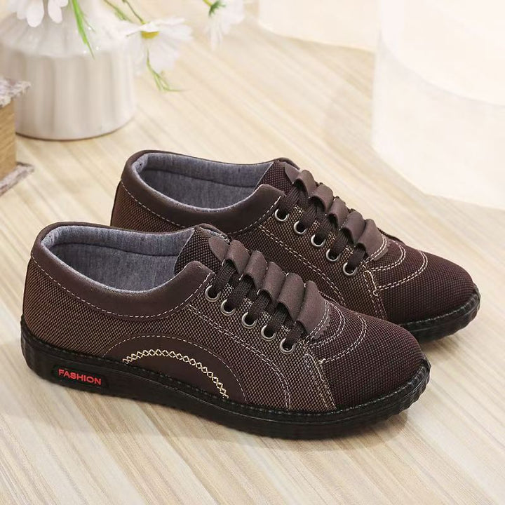 Damen modische Freizeit-Sneaker mit elastischen Schnürsenkeln Drune
