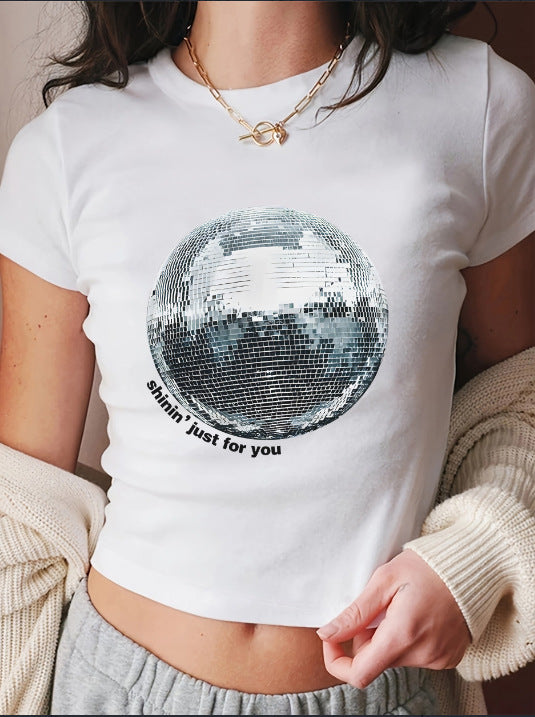 Damen Crop-T-Shirt mit kreativen Schleifen-Details Drune
