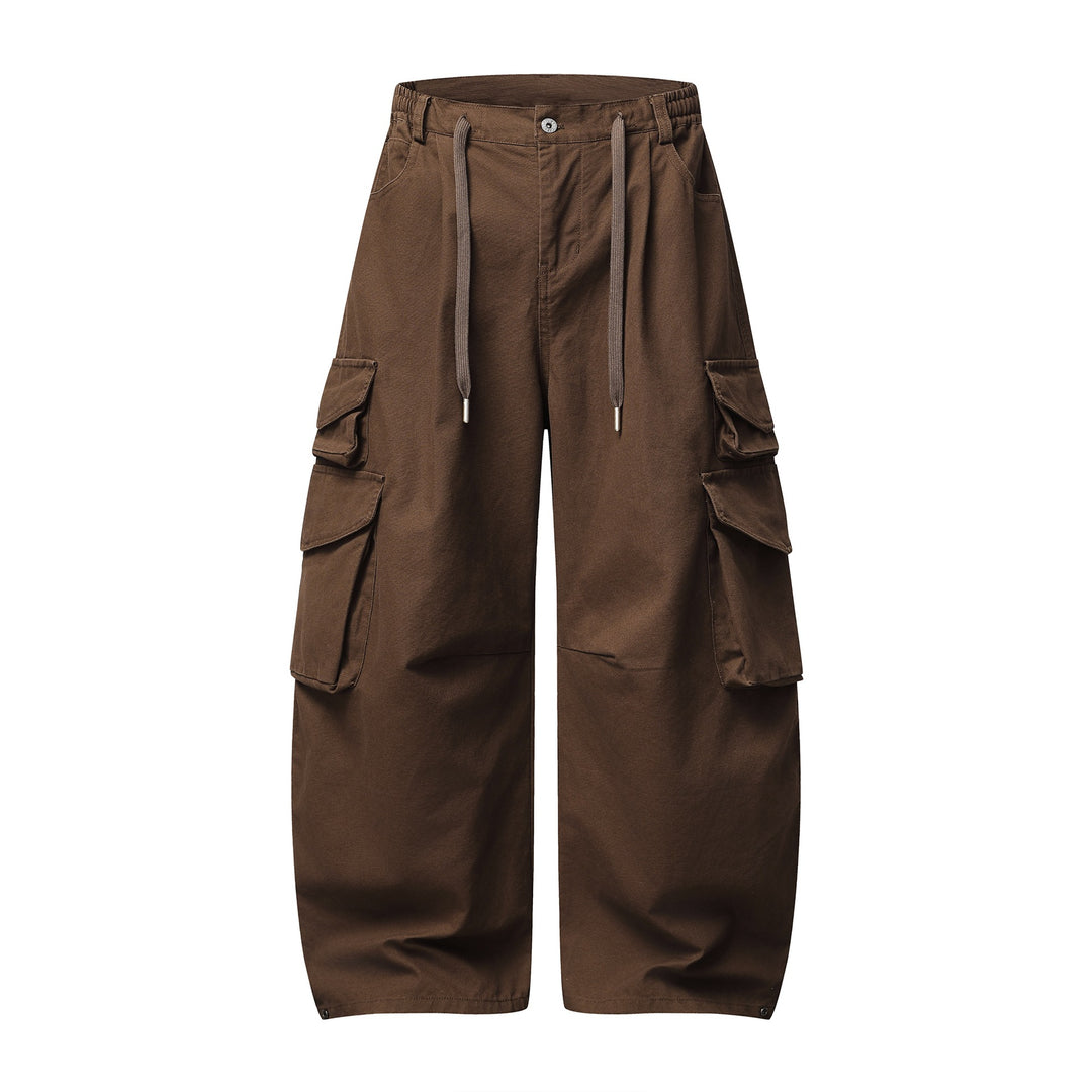 Damen Utility-Cargo-Culotte mit weitem Bein, elastischem Bund und Pattentaschen Drune