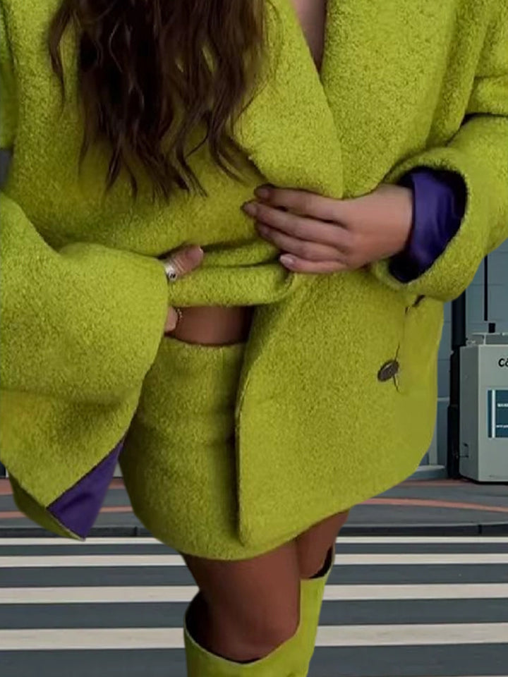 Damen Trendiger Überwurf-Blazer aus Wollmischung mit Herz-Detail Drune