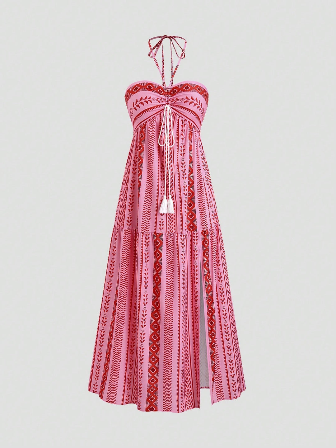 Damen Boho Maxikleid mit Trägern Drune