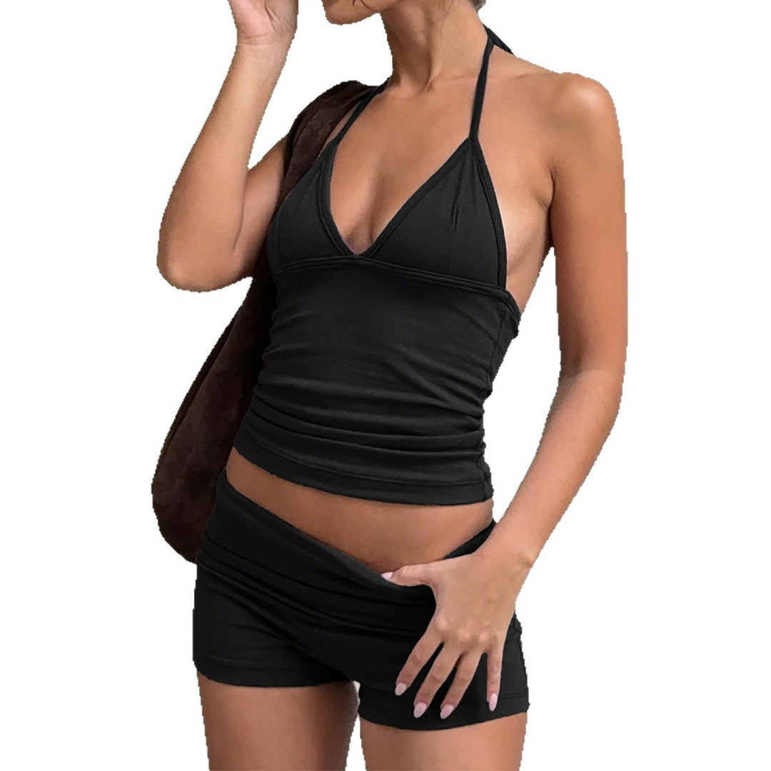 Damen Sportliches Oberteil und Shorts-Set Drune