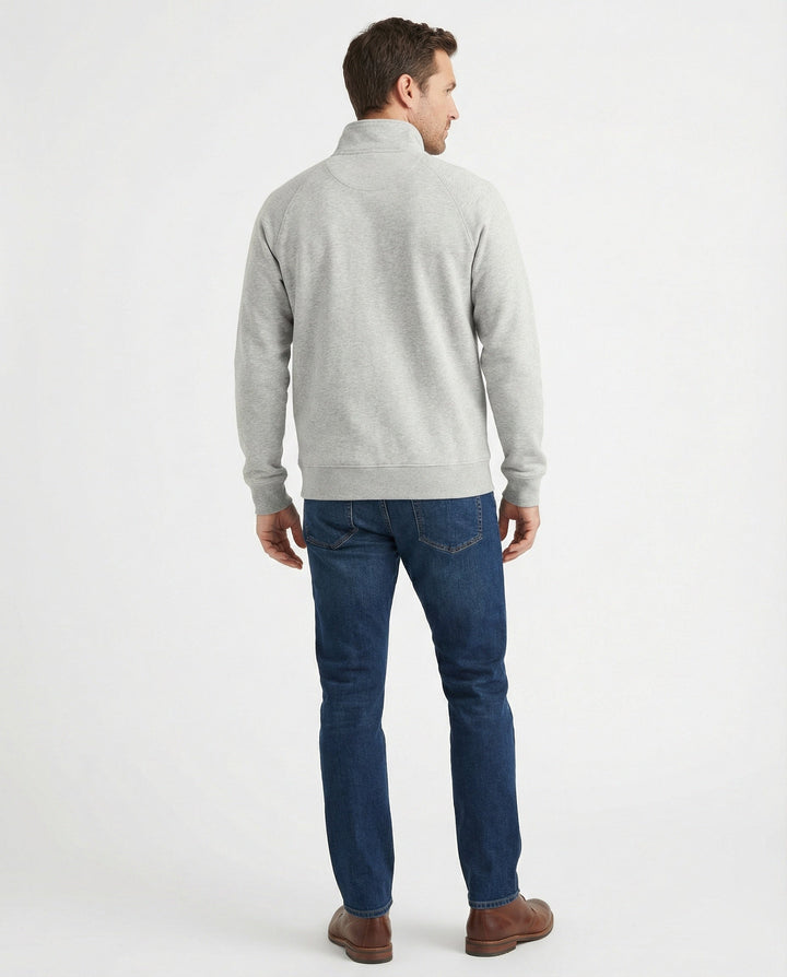 Herren strukturierte Stehkragen-Sweatjacke mit Raglanärmeln und durchgehendem Reißverschluss Drune