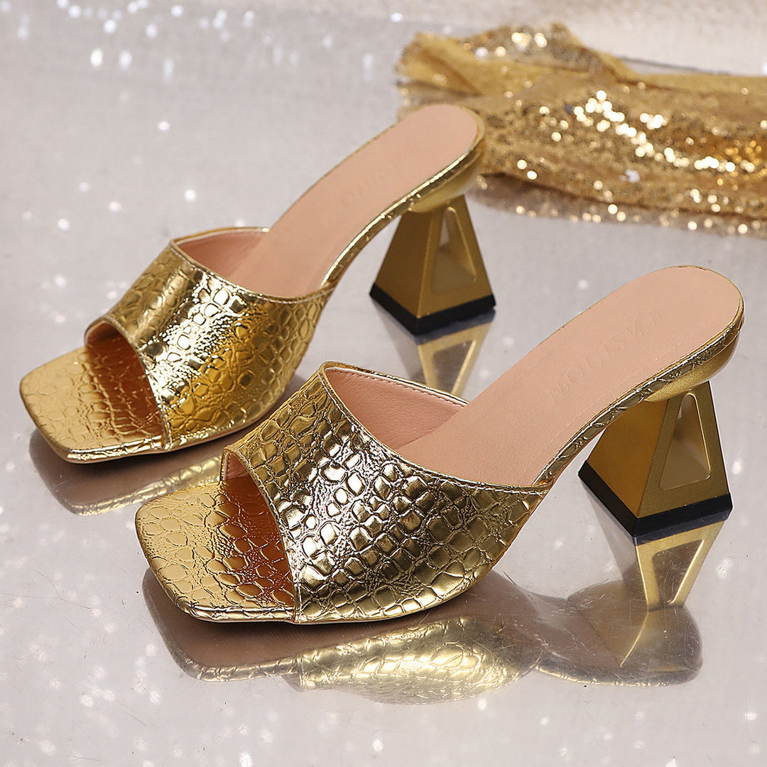 Damen Mules mit stylischem Blockabsatz und modischem Obermaterial Drune