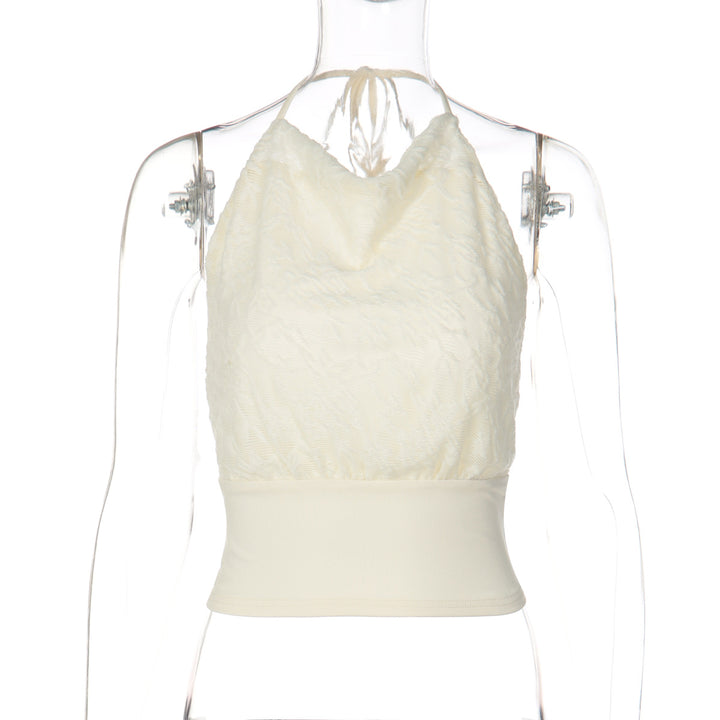 Damen Halter-Top mit raffiniertem Stoffmix Drune