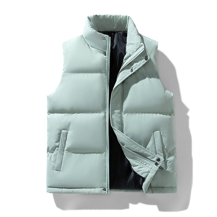 Herren Isolierende Outdoor-Steppweste mit hohem Kragen, 2‑Wege‑Reißverschluss & verdeckten Eingrifftaschen Drune