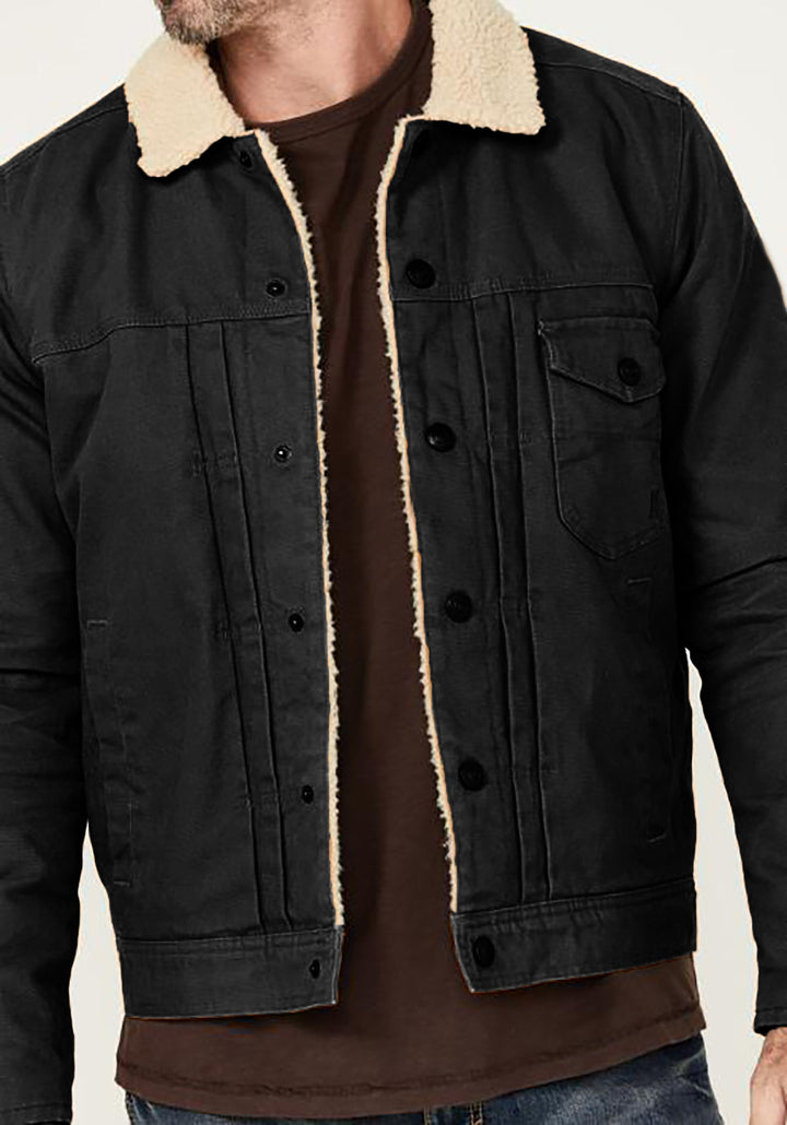 Herren Fleecegefütterte Denimjacke Drune