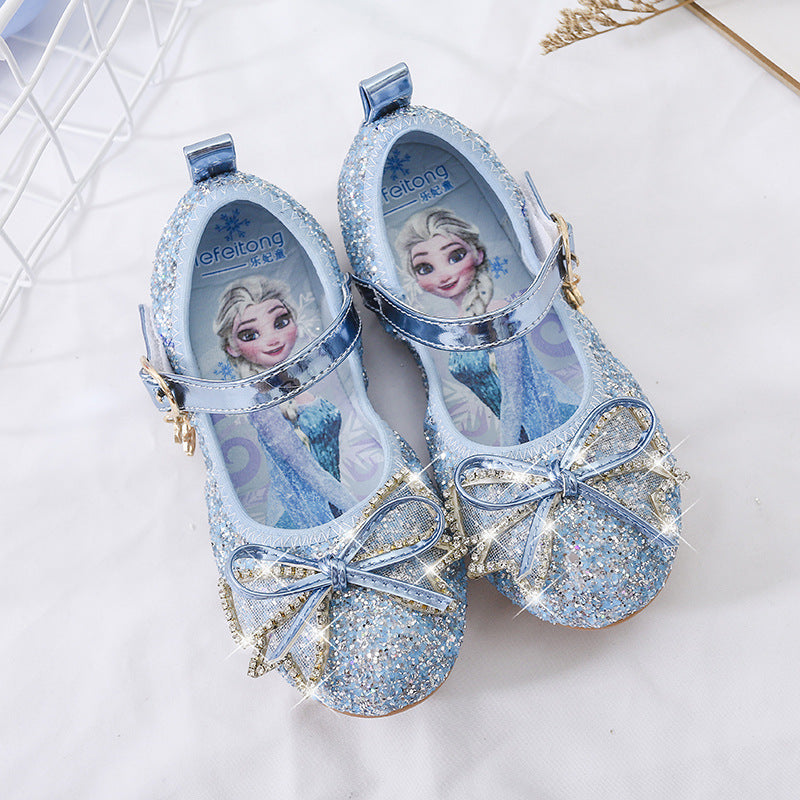 Mädchen Glitzernde Ballerina-Schuhe mit Schleifen- und Strassverzierungen Drune
