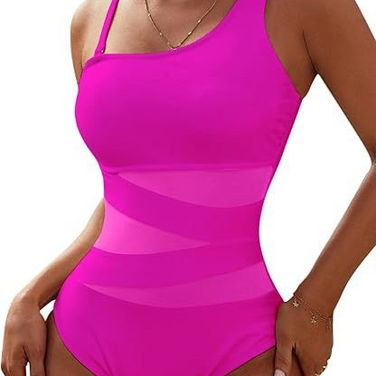 Damen Sportlicher Badeanzug mit einzigartigen Mesh-Einsätzen Drune