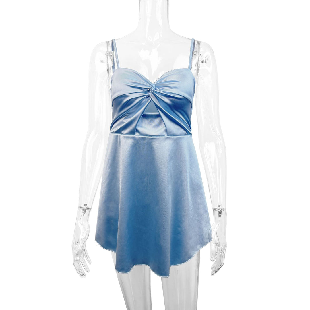Damen Sommerliches Kleid mit raffinierter Drapierung und verstellbaren Trägern Drune