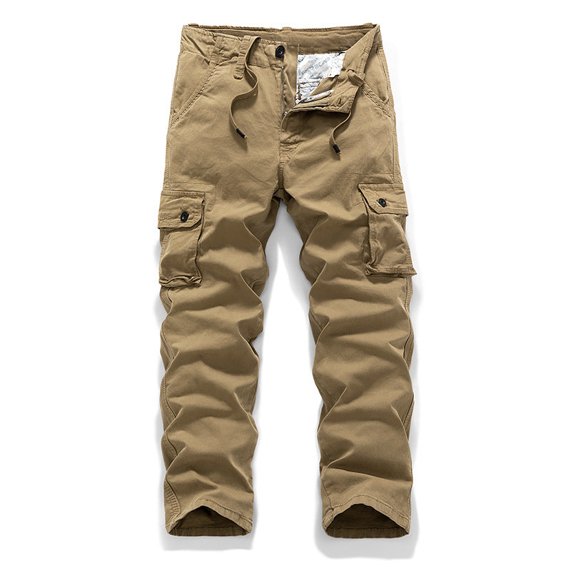 Herren Robust-Canvas Cargohhose mit Tunnelzugbund, Knieabnähern und Mehrfach-Klappentaschen Drune