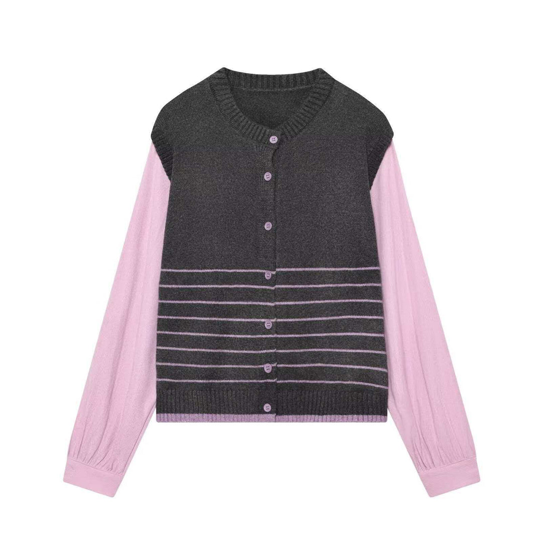 Damen modischer Cardigan mit eleganten Kontrasten Drune