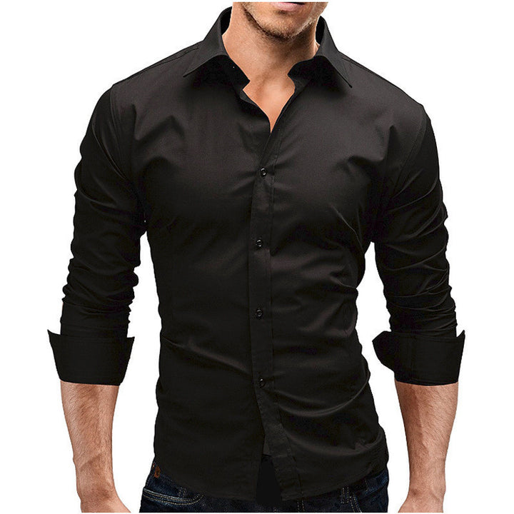 Herren nan tailliertes Businesshemd mit Cutaway-Kragen und Stretch-Baumwollmix Drune