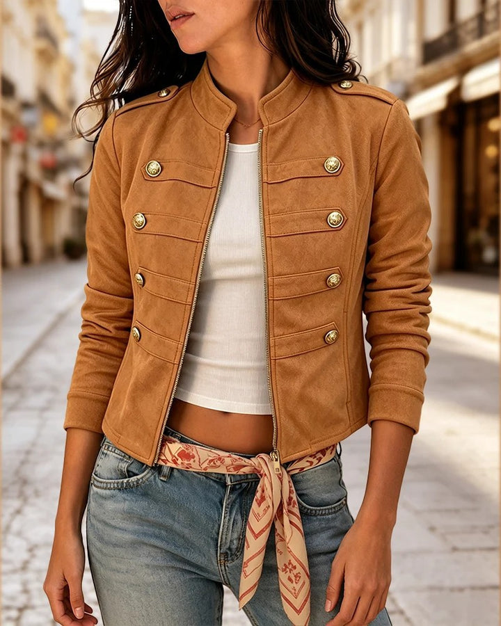 Damen Stylische Jacke im Militärstil Drune