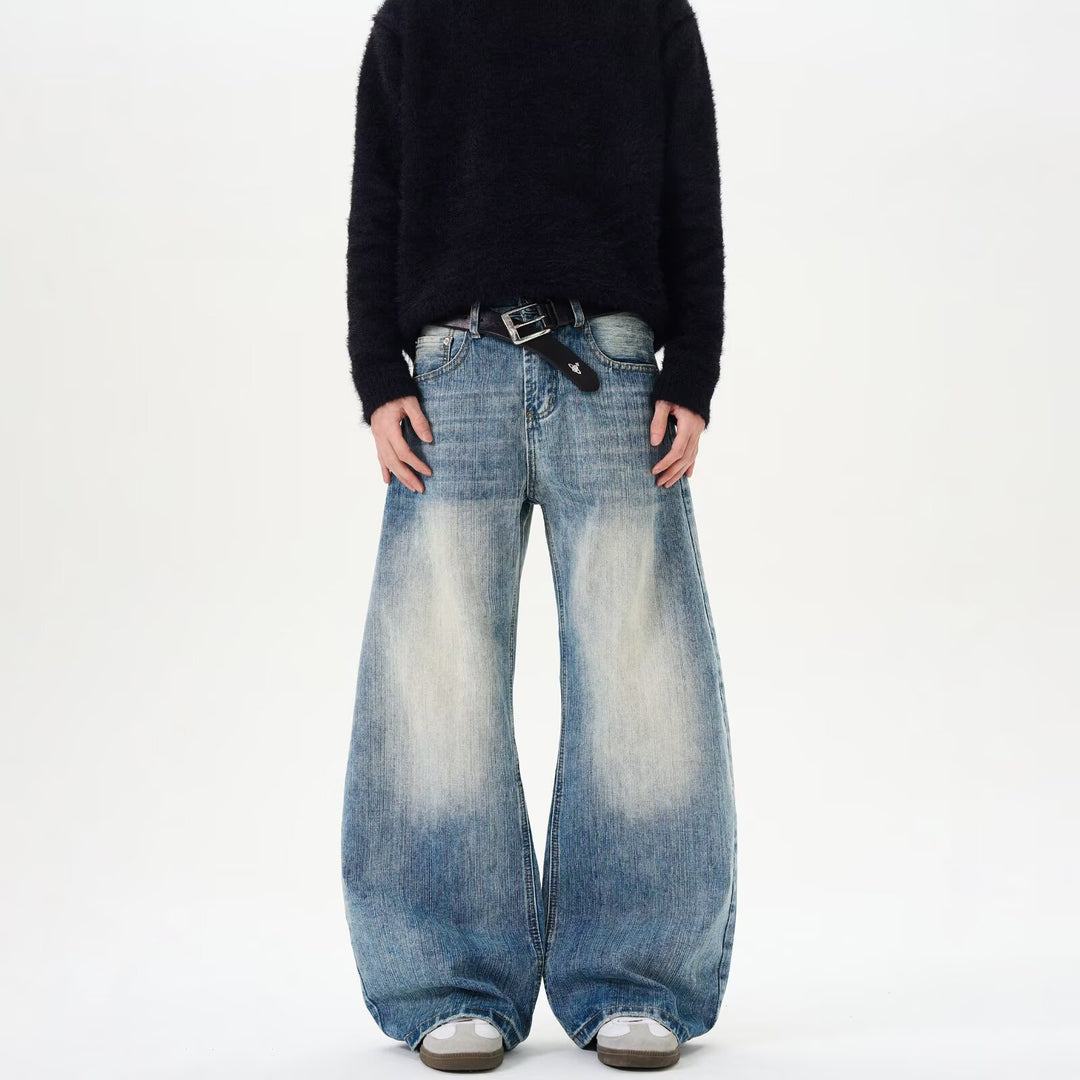 Herren Hochgeschnittene Weitgeschnittene Jeans Drune