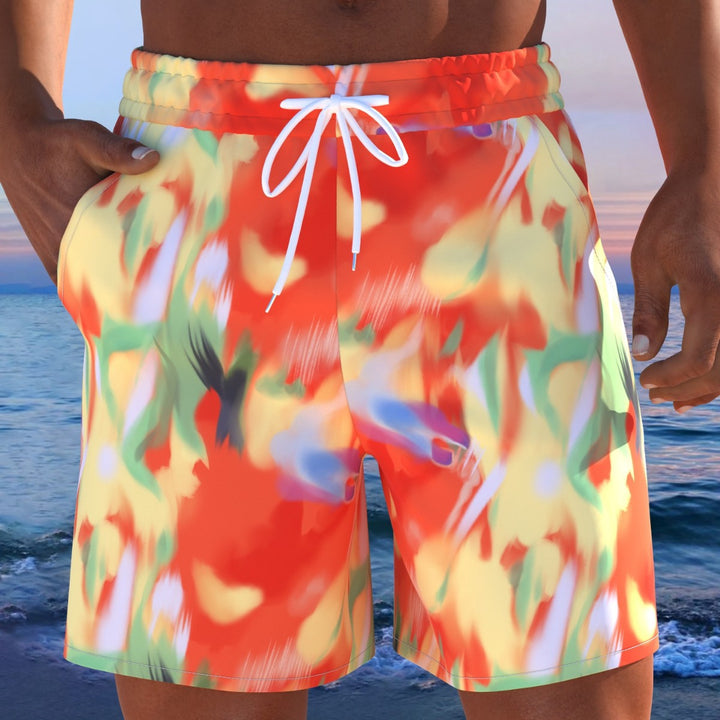 Herren Badeshorts mit animalischem Muster und elastischem Bund Drune