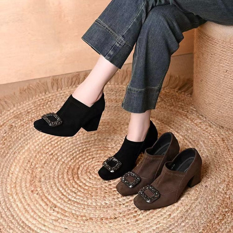 Damen Elegante Stiefeletten mit Glitzerdetail Drune