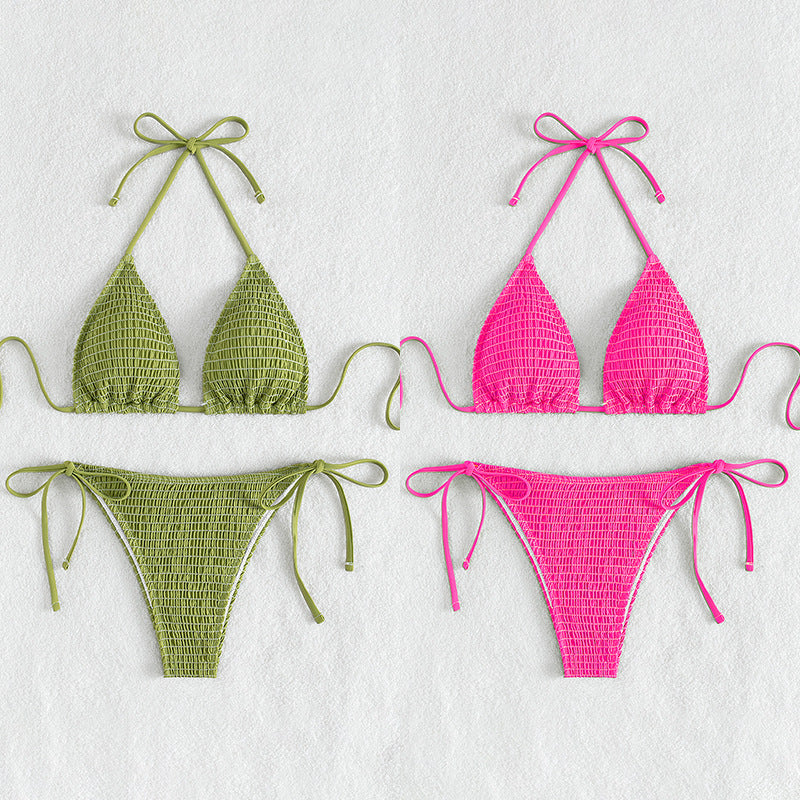Damen Raffinierter Triangel-Bikini mit verstellbaren Bändern Drune