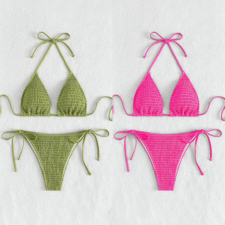 Damen Raffinierter Triangel-Bikini mit verstellbaren Bändern Drune
