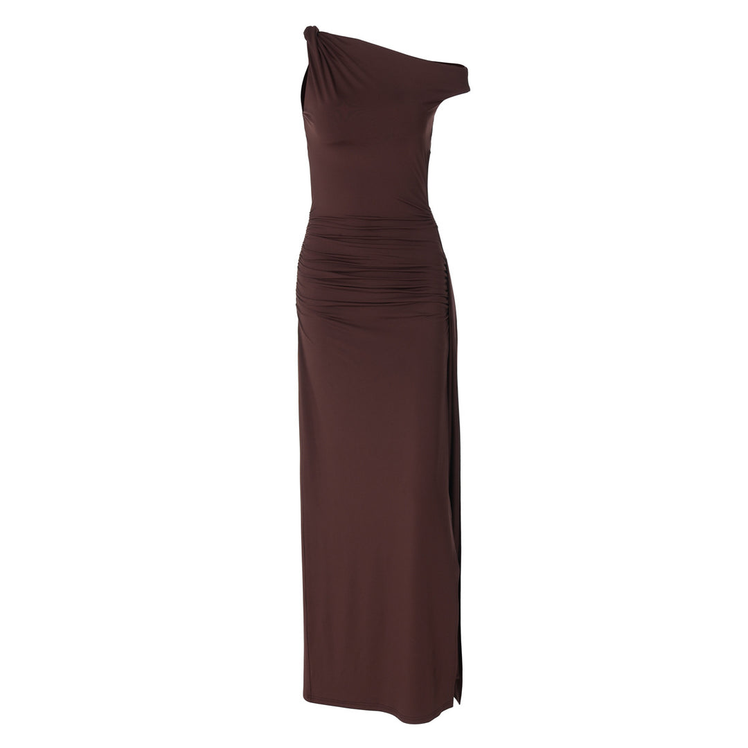 Damen Elegantes Wickelkleid mit gerafftem Einsatz Drune