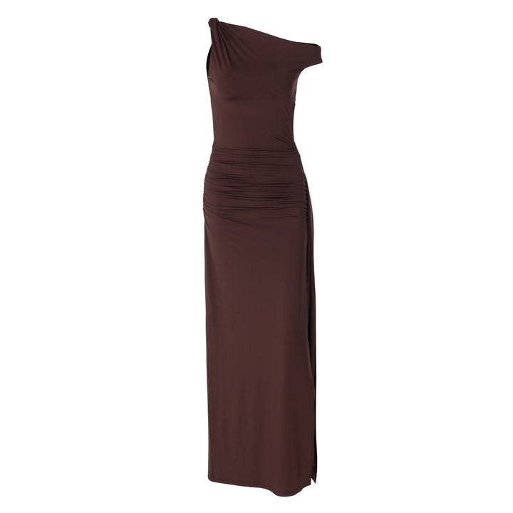 Damen Elegantes Wickelkleid mit gerafftem Einsatz Drune