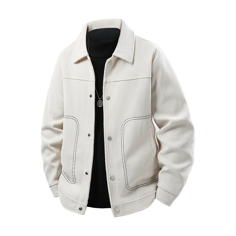 Herren Freizeitjacke mit großzügigen Taschen und eleganter Textur Drune