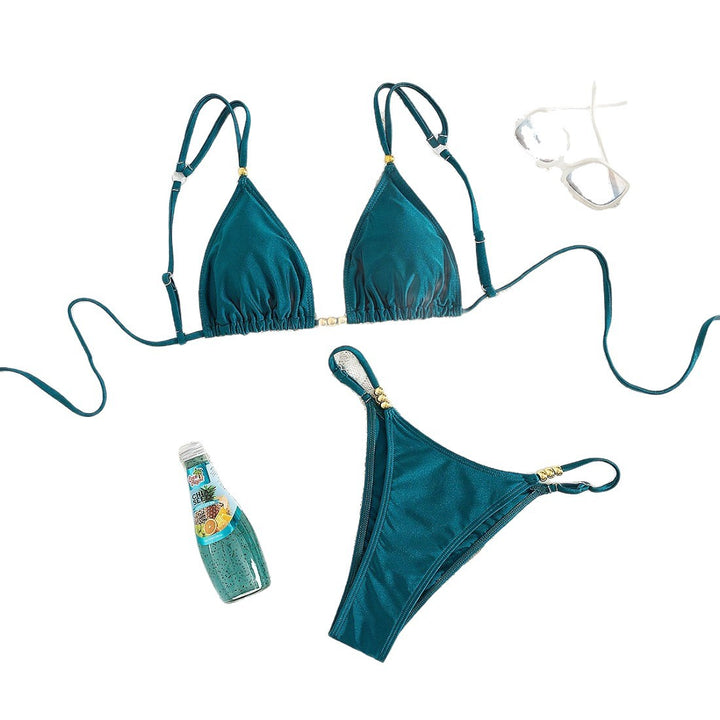 Damen Triangel-Bikini-Set mit raffinierten Schmuckakzenten Drune