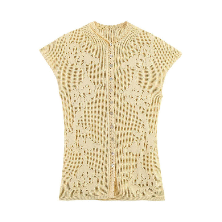 Damen elegante Strickbluse mit filigranem Muster Drune
