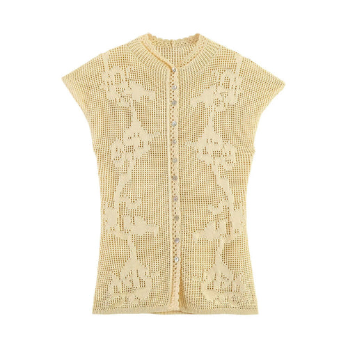 Damen elegante Strickbluse mit filigranem Muster Drune