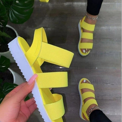 Damen Sportliche Riemchen-Sandalen mit elastischen Gurten und flexibel gepolstertem Fußbett Drune