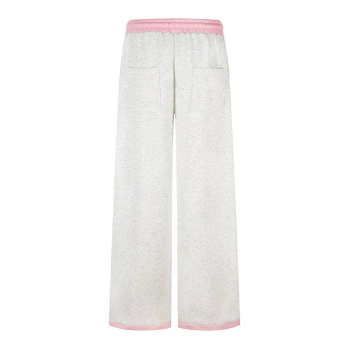 Damen Weite Lounge-Hose mit Zierknopfleiste, hohem Bund und Kordelzug Drune