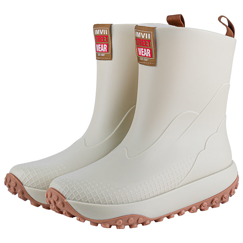 Unisex Wasserdichte Kurzschaft-Outdoor-Gummistiefel mit profilierter Noppenlaufsohle Drune