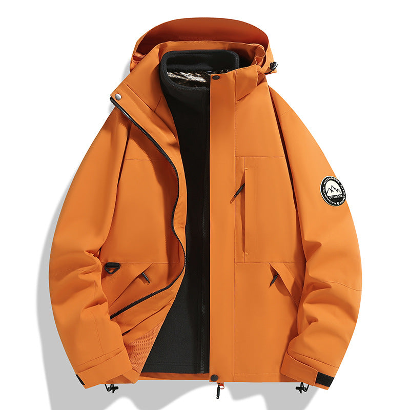 Damen zweilagige Softshell-Outdoorjacke mit herausnehmbarer Fleece-Innenjacke und Kapuze Drune