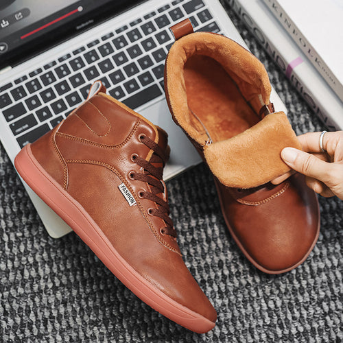 Herren nan knöchelhoher Freizeit-Sneaker mit warmem Plüschfutter, gepolsterter Innensohle und rutschfester Gummilaufsohle Drune