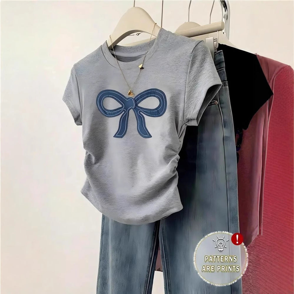 Damen Crop-T-Shirt mit figurbetontem Schnitt und modernem Design Drune