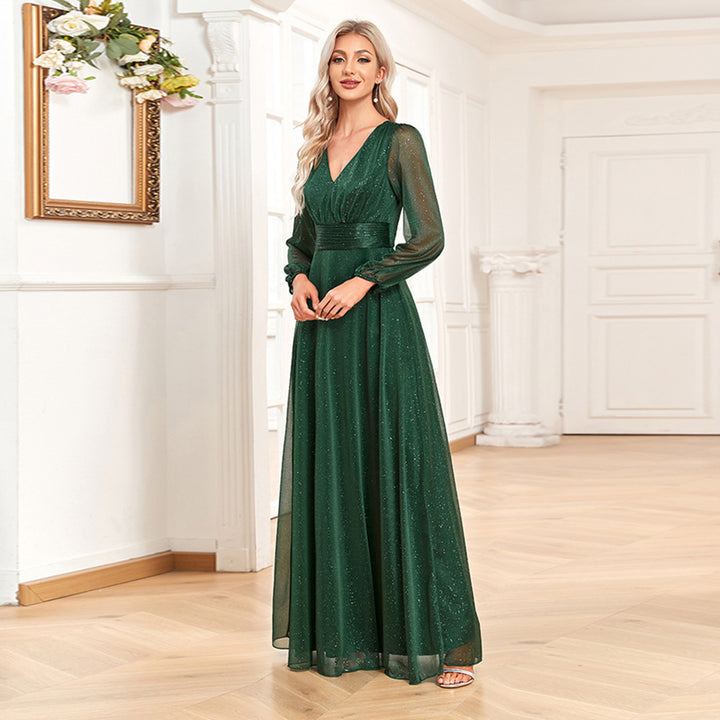 Drune | Cocktail Abendkleid Kor Kostüme Plus Size Lang Gastgeber Solo Grünes Kleid